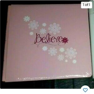 Creative Memories:Believe 12”x12” album/white pages/protectors/Think Pink paper